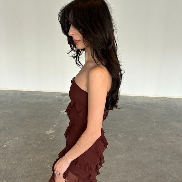 Oh Polly Nevali Bandeau Ruffle Maxi - Picture 4 of 4